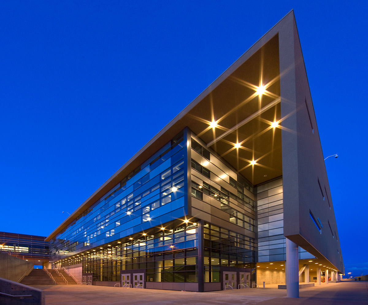 Architectural dusk view of Atrisco Academy High School - Albuquerque, NM